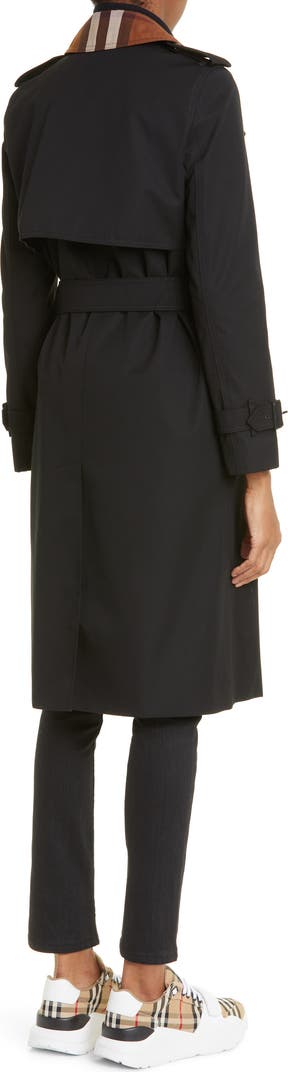 BBR Check Panel Cotton Gabardine Trench Coat