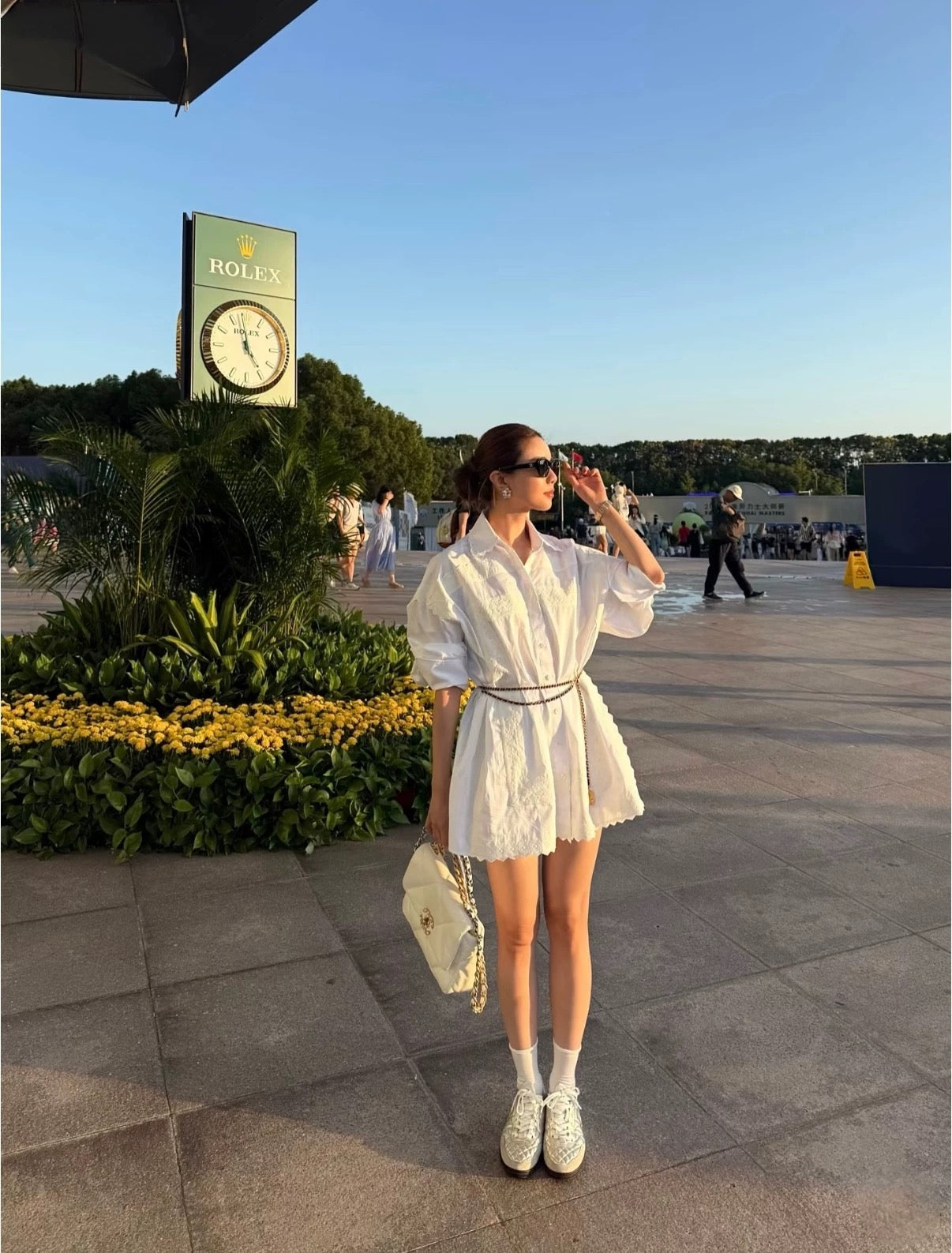 HS The Summer White Overshirt Oversized Shirtdress Shirt | White Shorts w Vintage Swiss Embroidery | Cotton Set