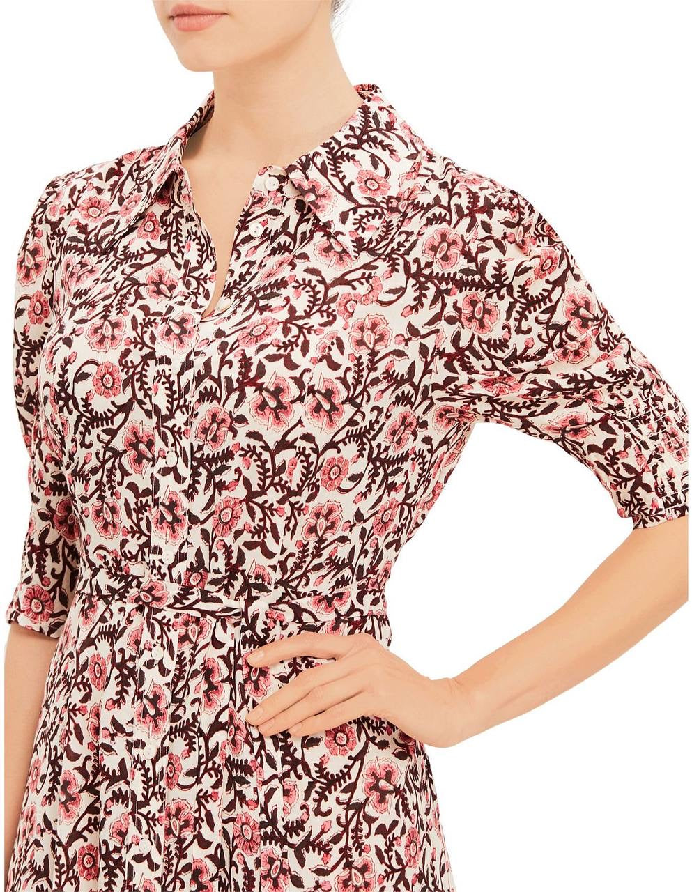 RX Bloom Viscose Midi Shirtdress