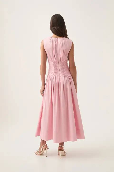 AJ Agatha Knot Waist Cotton Midi Dress