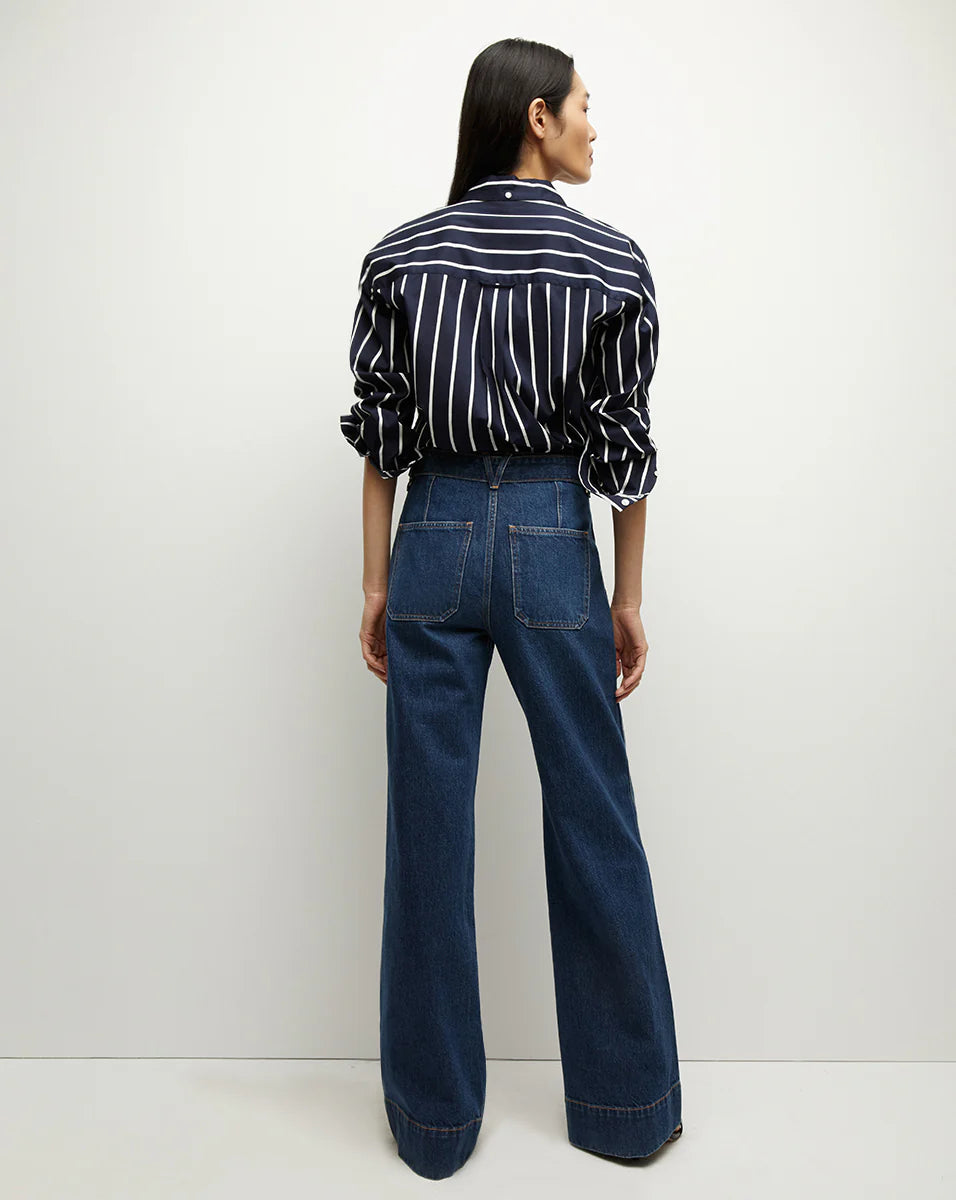 VB Lloyd Striped Shirt | Maliyah Wide-Leg Pants | Stretch-Cotton Set