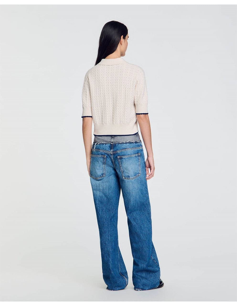 SD Poppy Knit Short Sleeve Polo Sweater Top