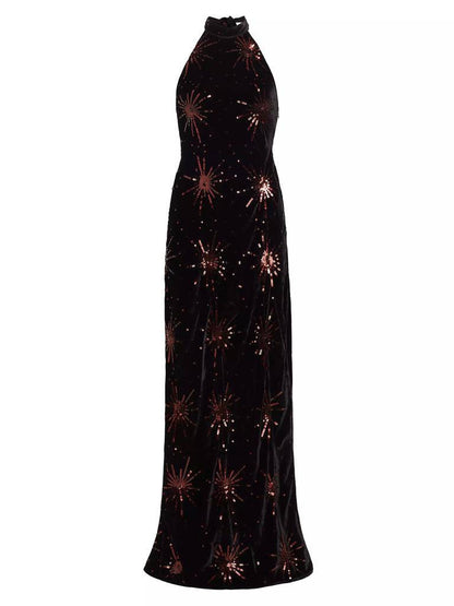 RX Pearl Velvet Midi Dress