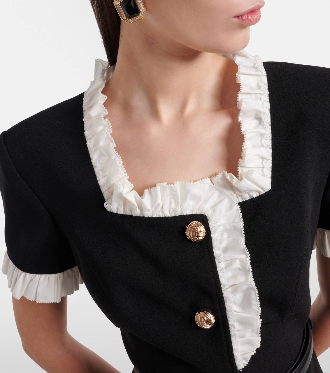 SP Black Contrast Frail Midi Dress