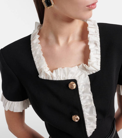 SP Black Contrast Frail Midi Dress