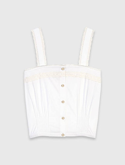MJ Crop Top With Lace Trim