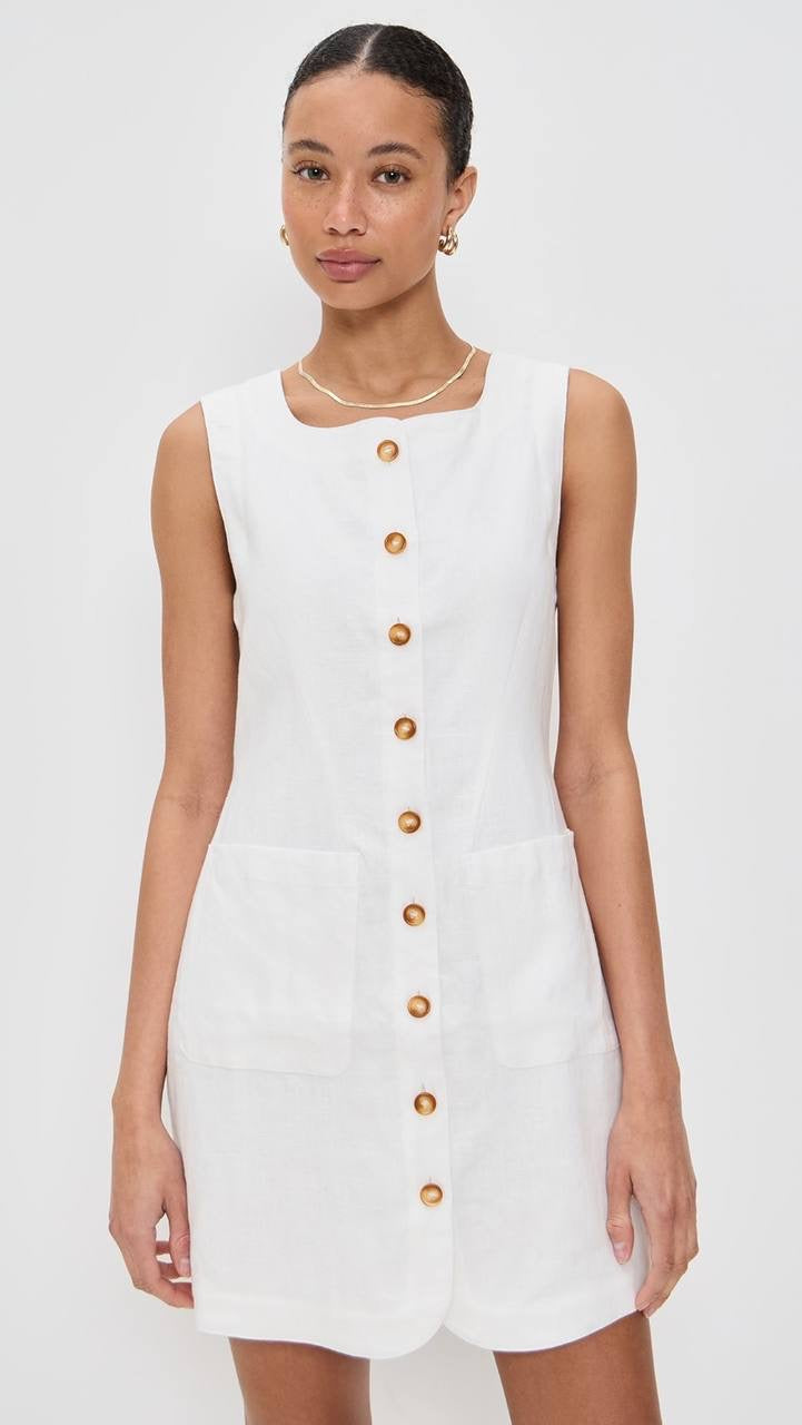 PSE Emma Button Down Linen Mini Dress