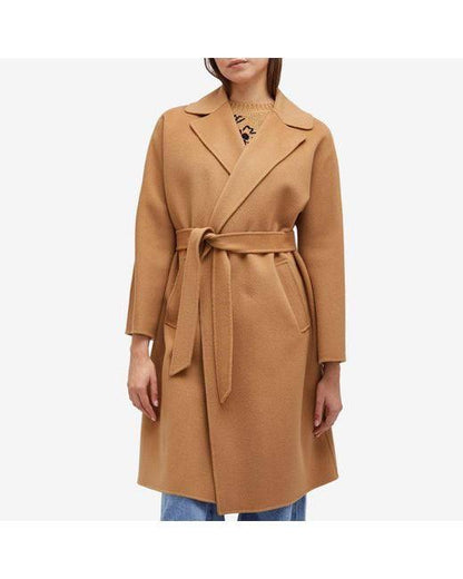 MM Civada Double-faced Brown Wool Robe Short Coat