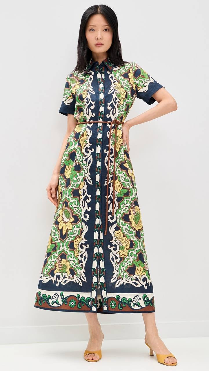ALM Liana Linen Midi Dress Shirtdress