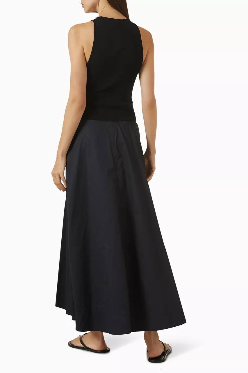 SA Knit Bodice Asymm Viscose-blend Midi Dress