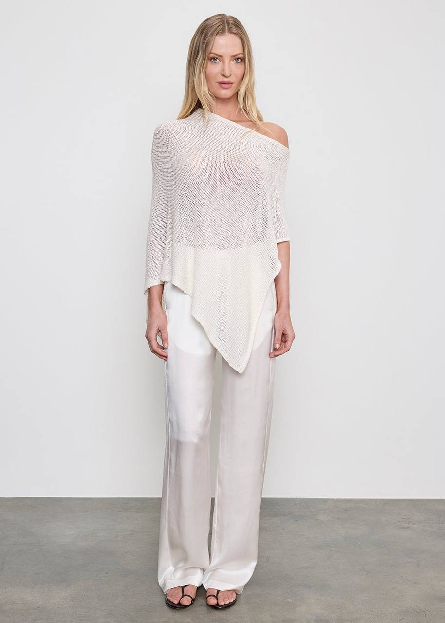 EC: Linen Open Knit Poncho
