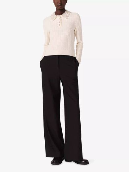 MJ Rhinestone Embellished Collar Cardigan