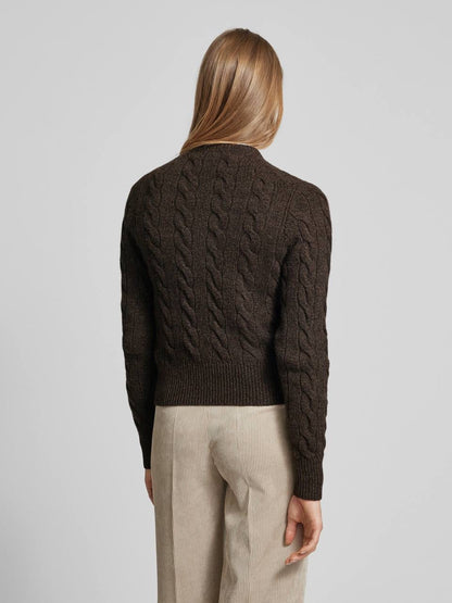 5 Colors! RL Cotton Cable Knit Crewneck Cardigan