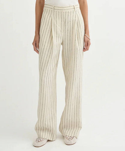 PSE Mackenzie Linen Striped Pleat Trousers Pant