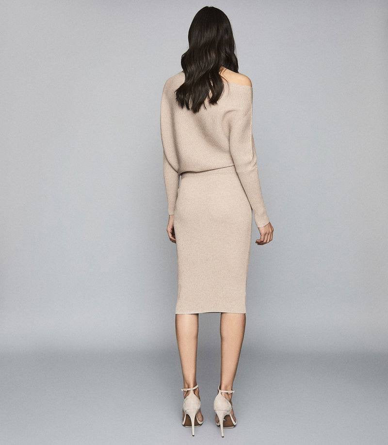 RS Lara Off The Shoulder Ribbed Midi Dress