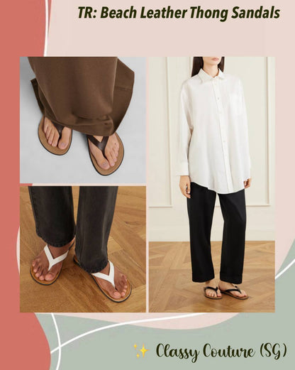 TR Beach Leather Thong Sandals Slippers