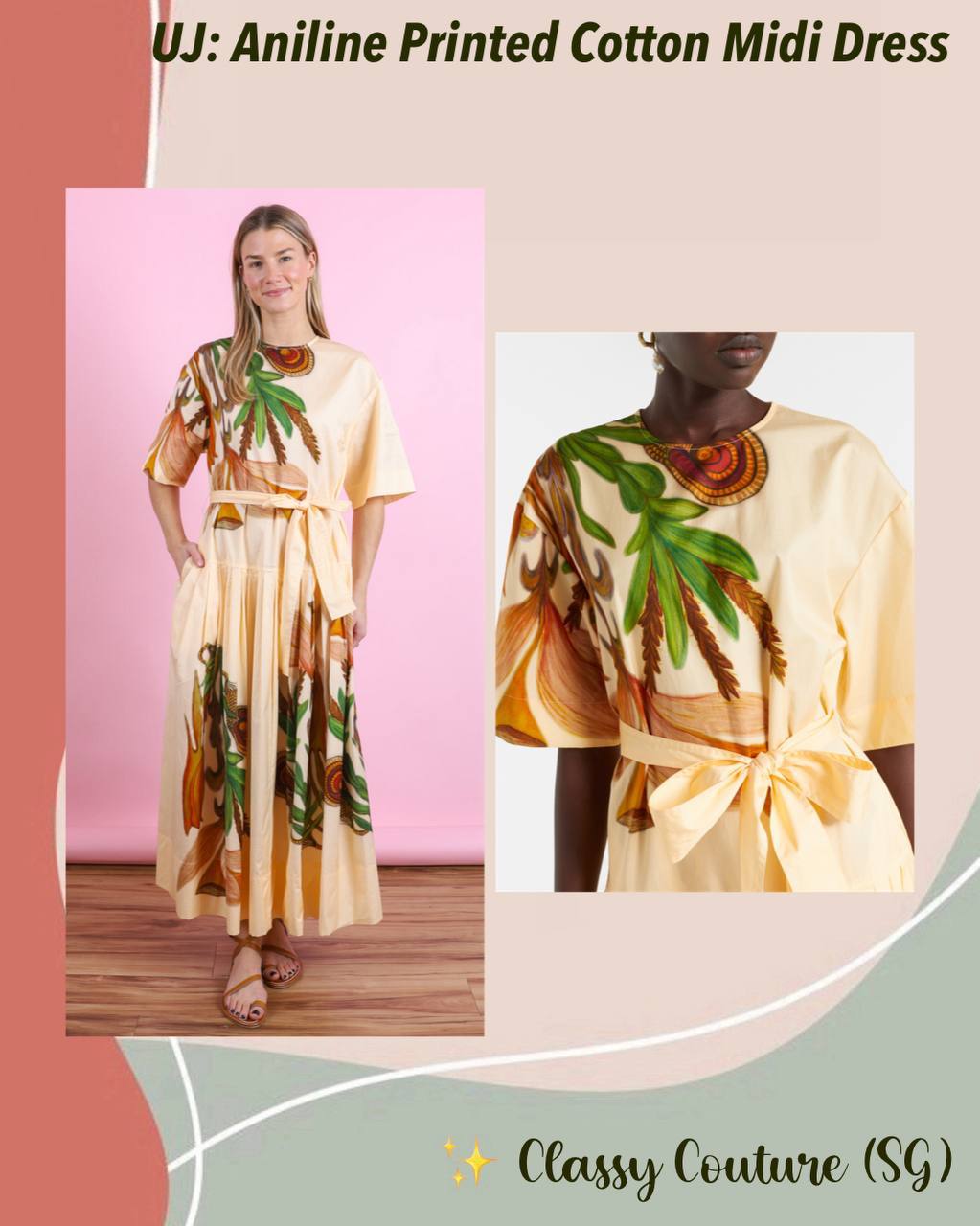 UJ Aniline Printed Cotton Midi Dress Shirtdress