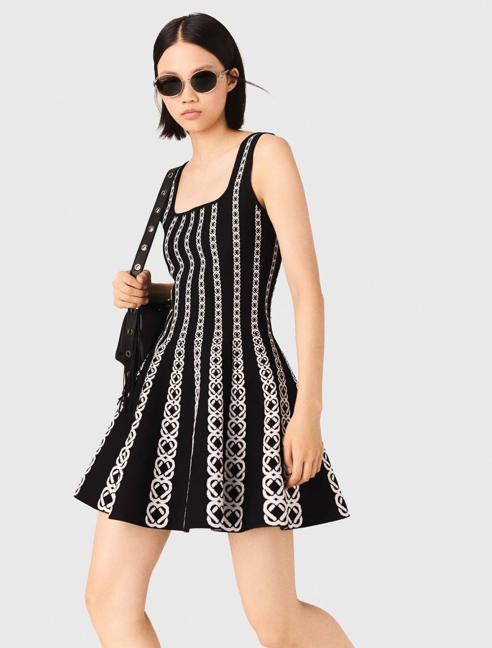 MJ Short Jacquard Knit Mini Dress