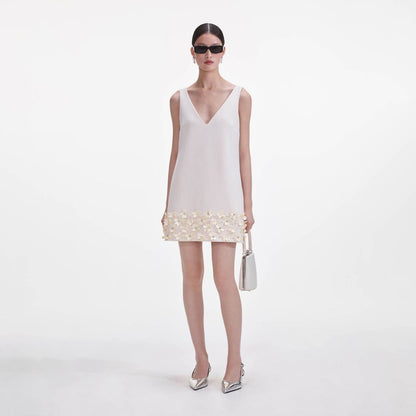 SP Black & Cream Crepe 3D Sequin Mini Dress