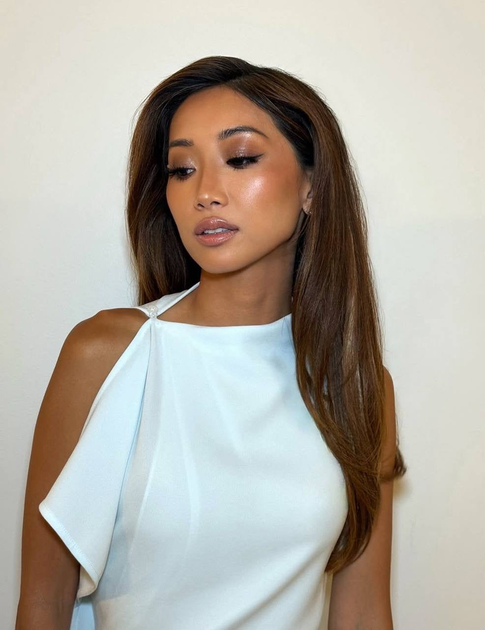 PS Devyn Draped Matte Double Crepe Maxi Dress Gown