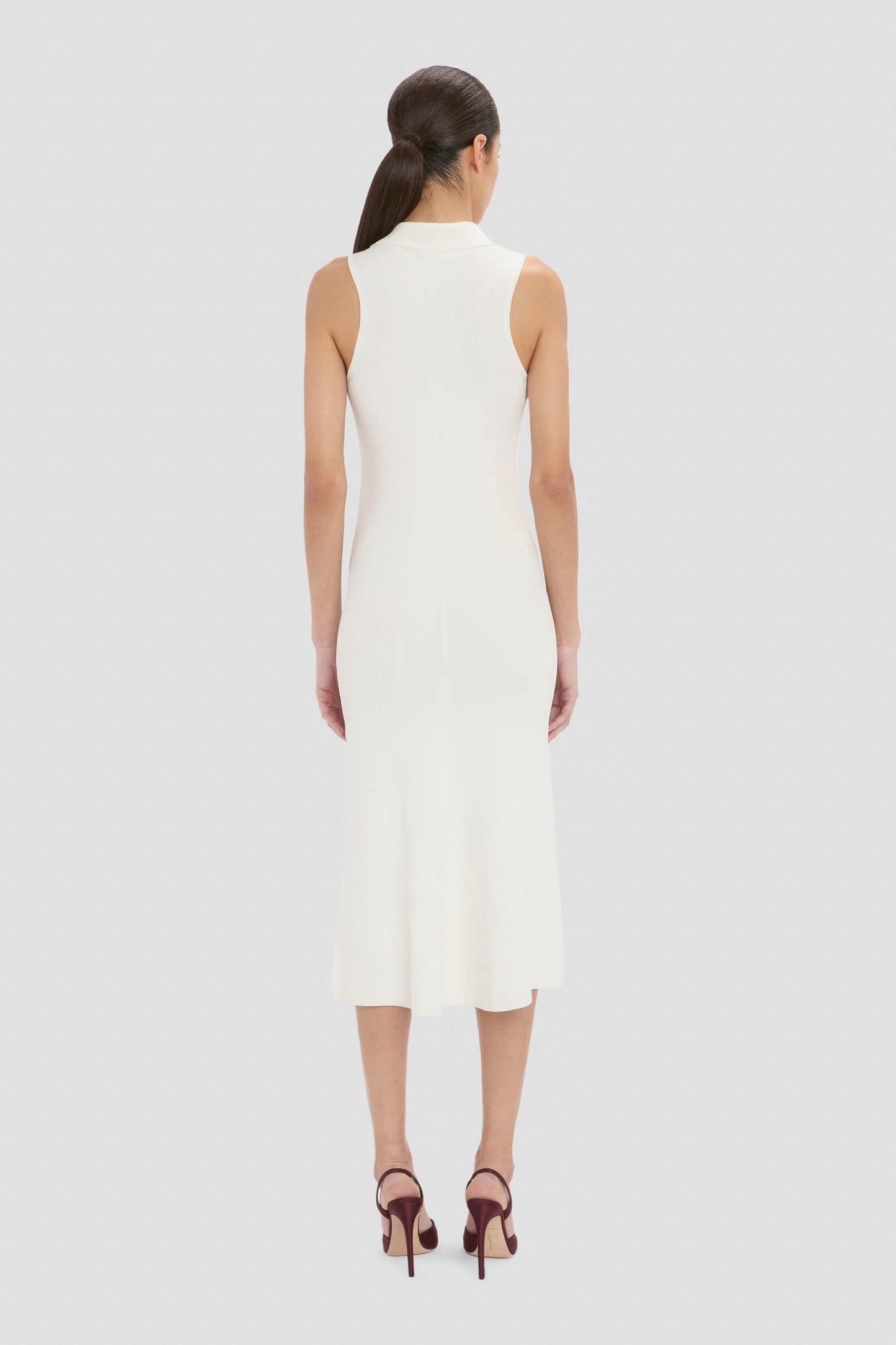 2 Colors! VB Mira Quarter-zip Stretch-viscose Midi Dress in Black & White