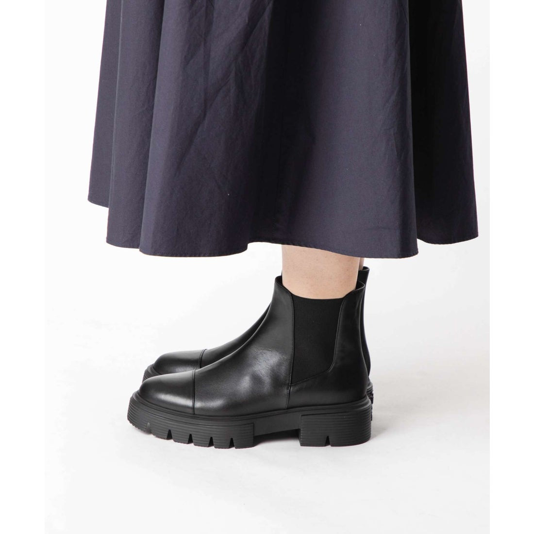 SW Nolita Chelsea Black Calfskin Leather Bootie 45mm Block Heel Boot