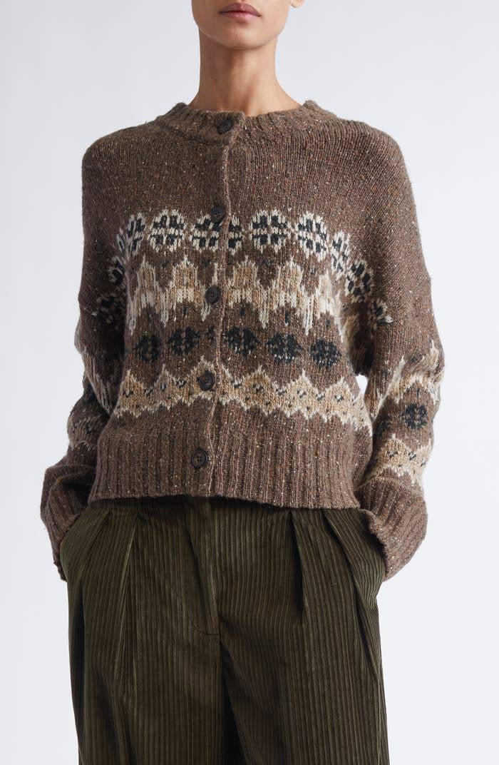 ATZ Cammie Fair Isle Wool-Blend Buttoned Cardigan