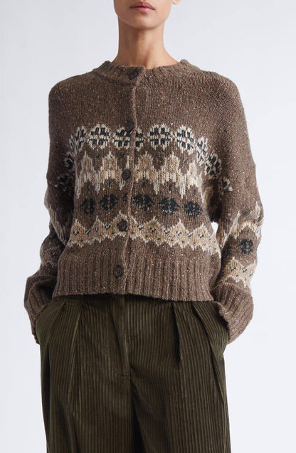 ATZ Cammie Fair Isle Wool-Blend Buttoned Cardigan