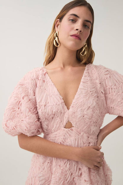 AJ Florential Textured Midi Dress