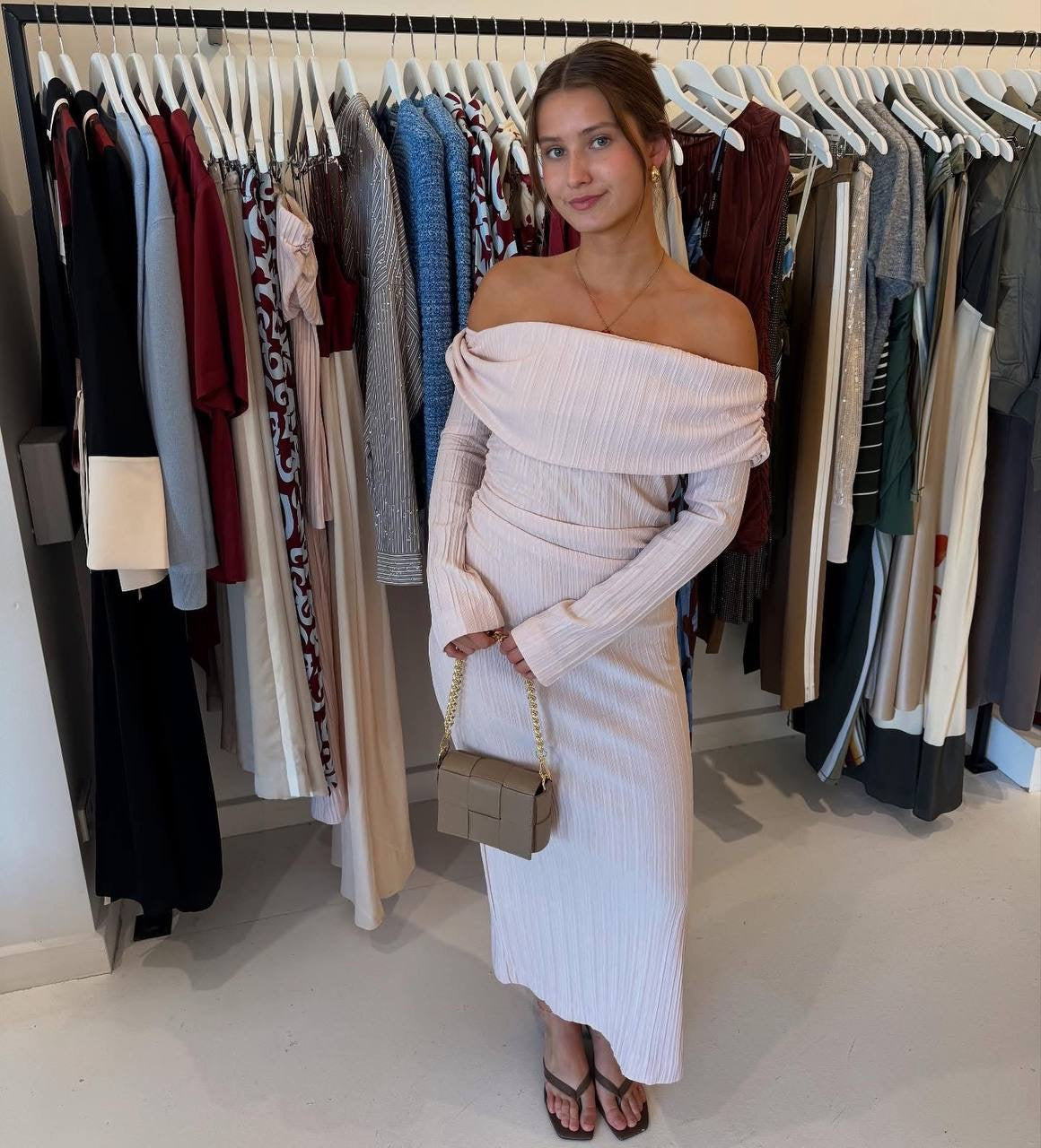 CM Shaw Off The Shoulder Midi Dress