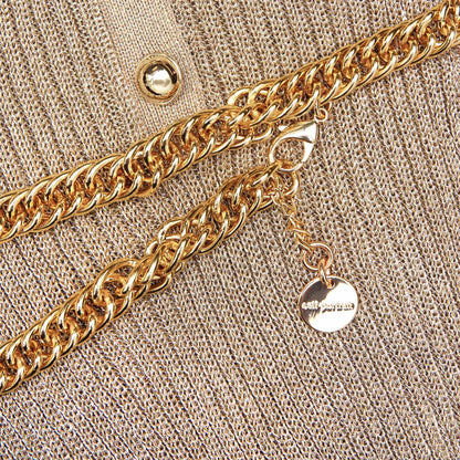 SP Gold Lurex Ribbed Knit Long Sleeved Top | Ruffle Hem Mini Dress