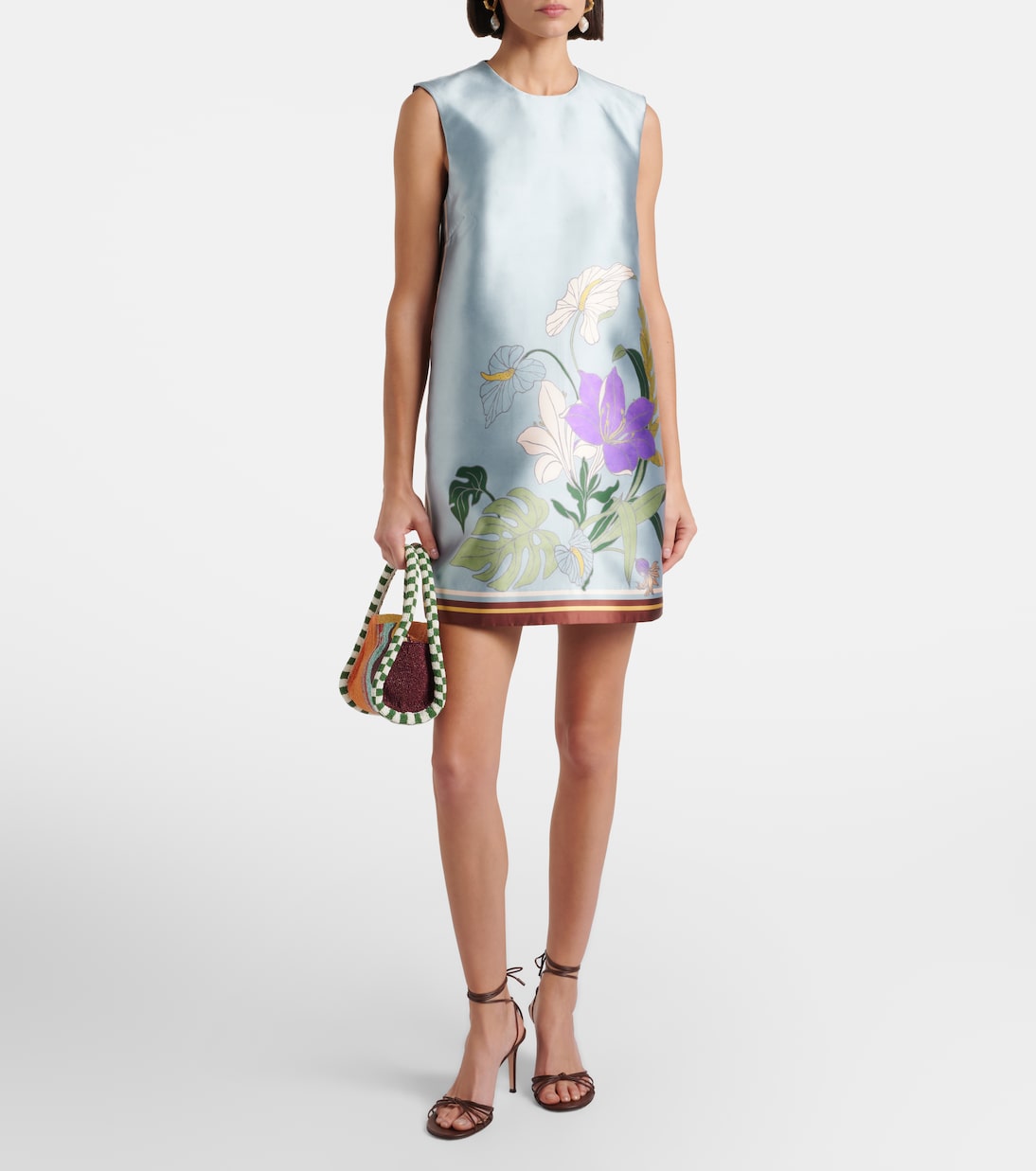 ALM Alfie Floral-print Recycled Taffeta Shift Mini Dress