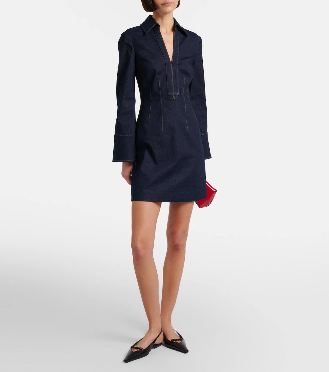 VB Raymond Denim Shirtdress Mini Dress
