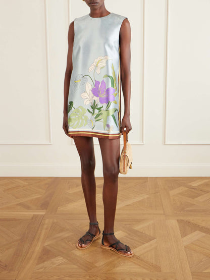 ALM Alfie Floral-print Recycled Taffeta Shift Mini Dress