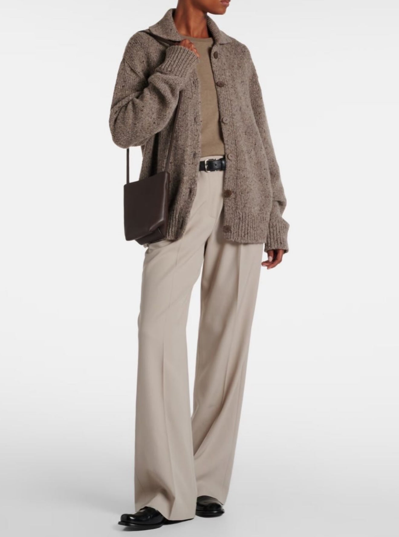 TR N/S Park Crossbody Grained Calfskin Leather Bag