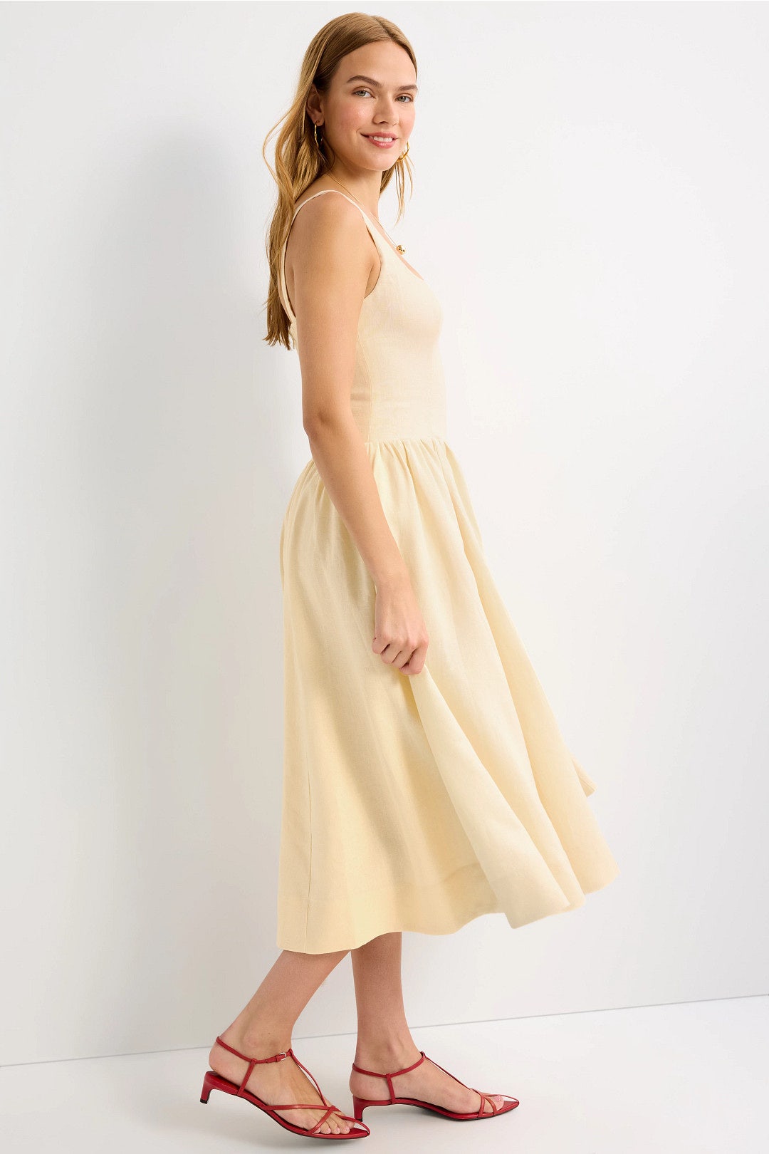 4 Colors! Ref Janu Linen Midi Dress