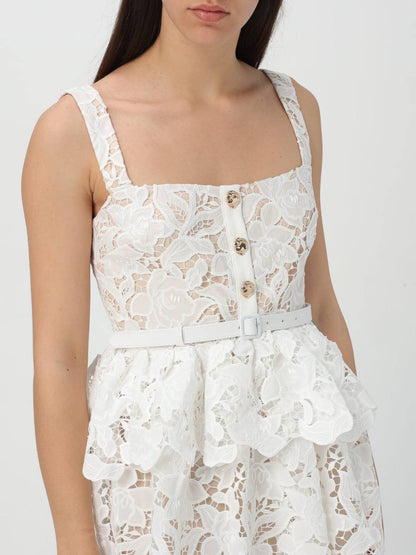 SP White Lace Tiered Mini Dress