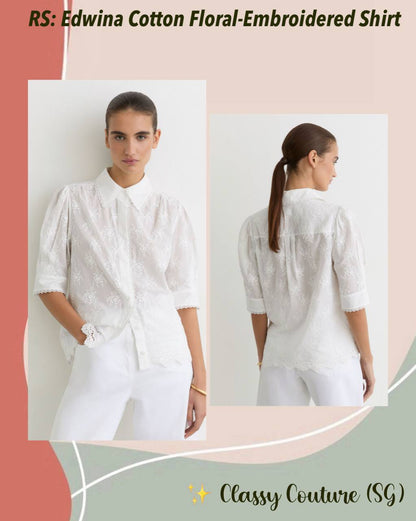 RS Edwina Cotton Floral-Embroidered Shirt