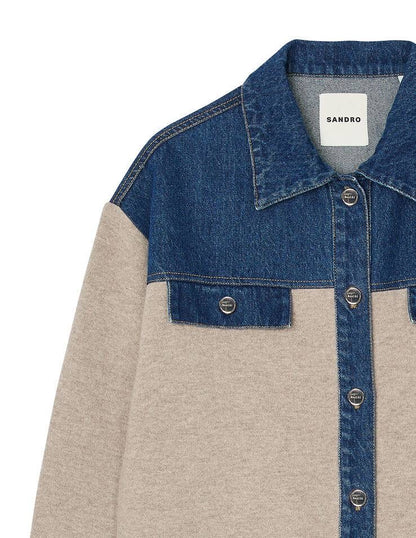 SD Denim And Knitwear Coatigan Oversized Jacket