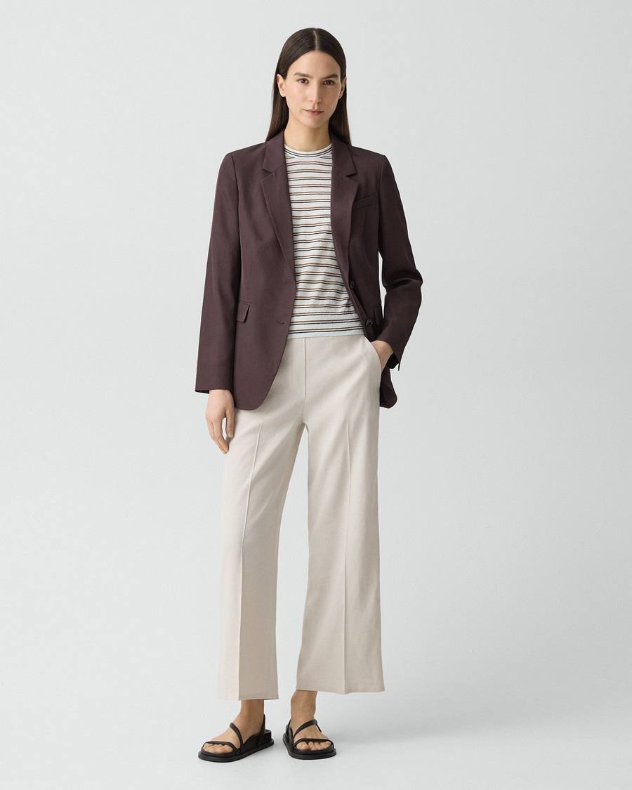 TH Relaxed Blazer | Vented Pull-On Trousers in Washed Twill