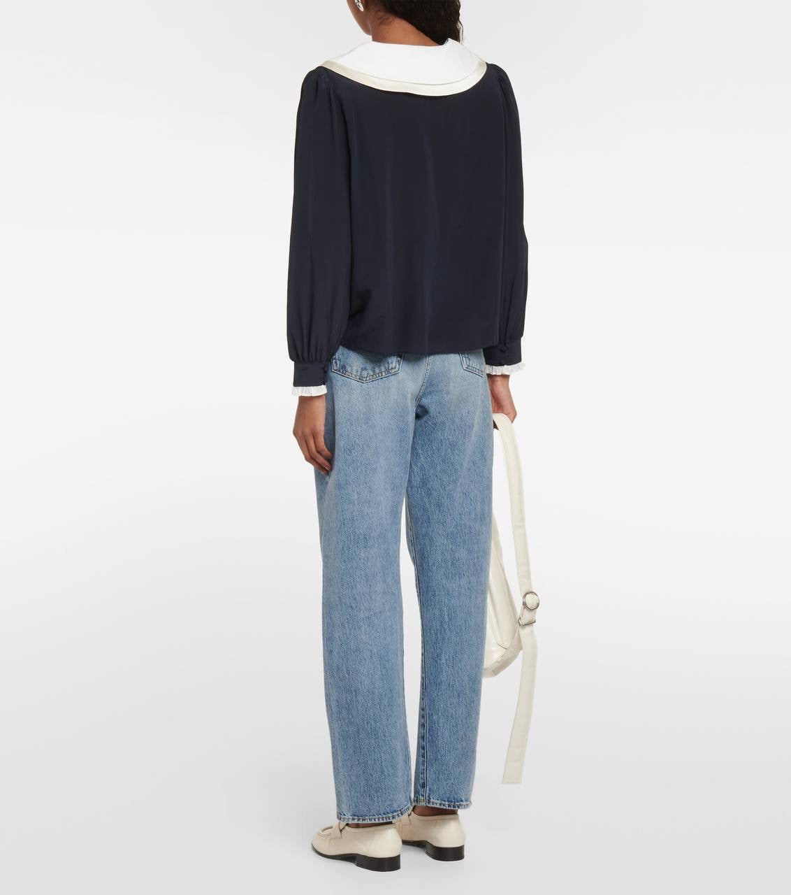 RX Eimer Bow-Embellished Silk Top