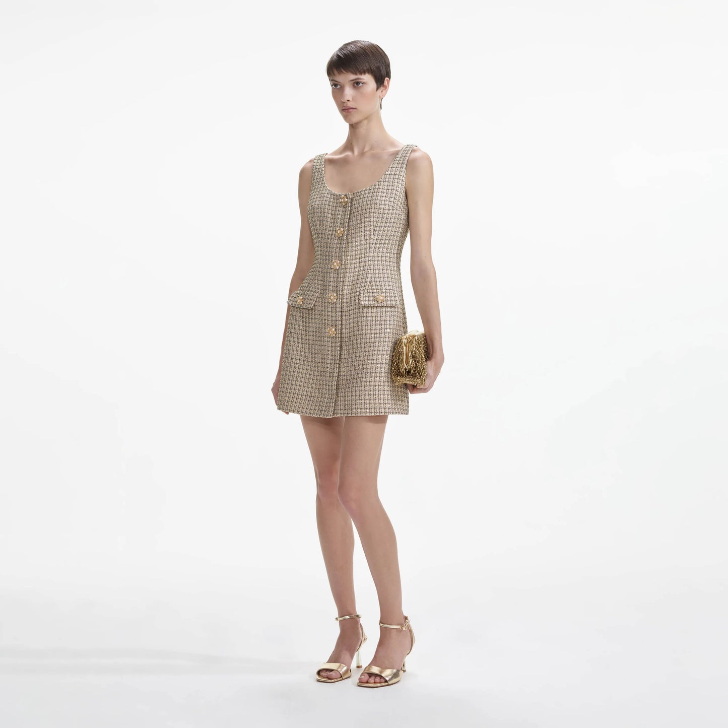 SP Gold Boucle Mini Dress