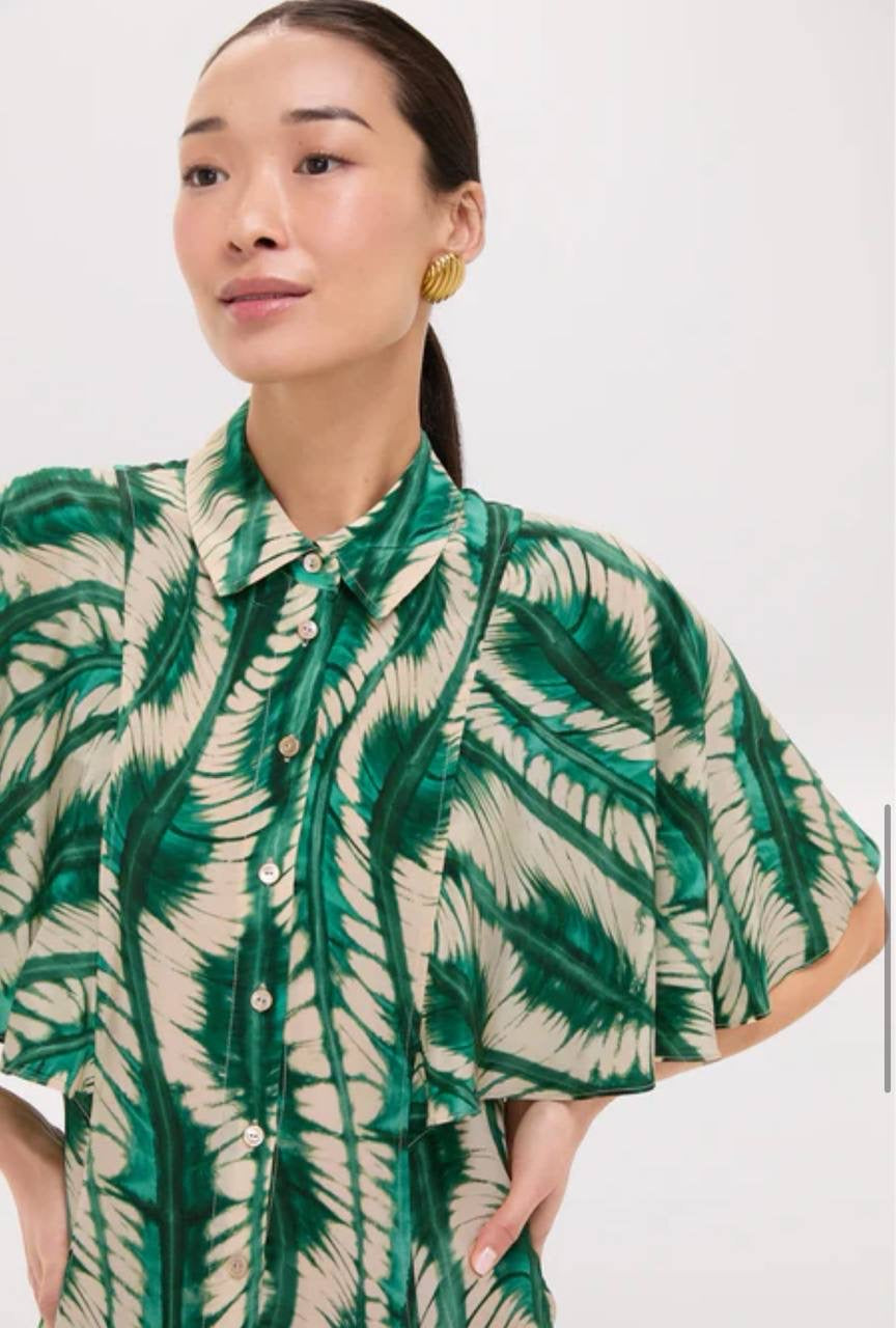 UJ Silhouette Silk Crepe Midi Dress in Acacia