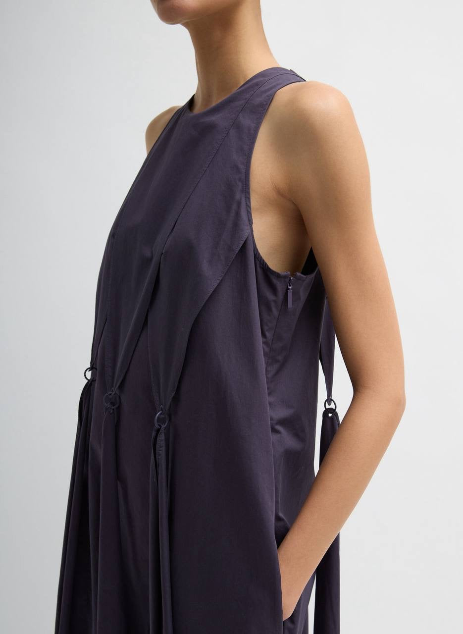 TB Eco Poplin Halter Paneled Midi Dress
