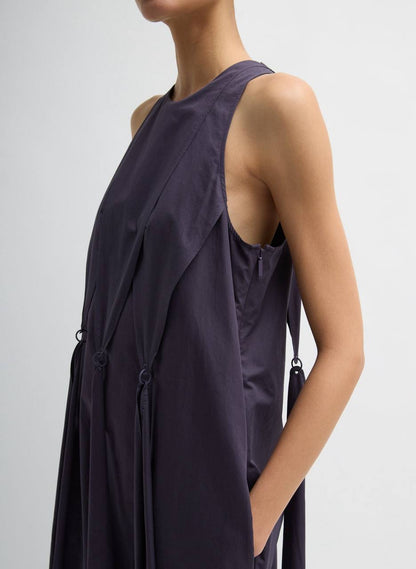 TB Eco Poplin Halter Paneled Midi Dress