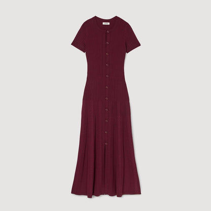 SD Milla Viscose Knit Midi Dress in Navy blue & Wine red