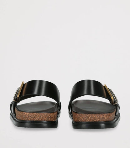 TR Crossover Buckle Leather Sandals in Suede/Horsehair/Smooth Calfskin