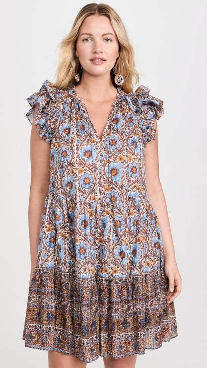 UJ Coletta Cotton-Viscose Mini Dress in Caspia