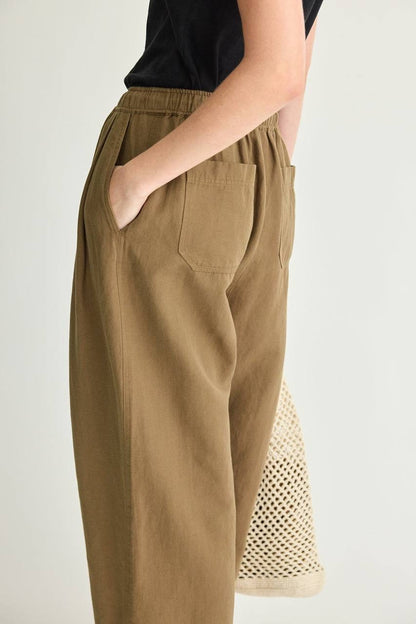 AA Everyday Pull-On Cotton-Linen Jogger Pants