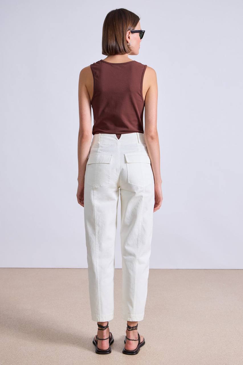 AA Mera Cotton Tapered Barrel High Waist Pants
